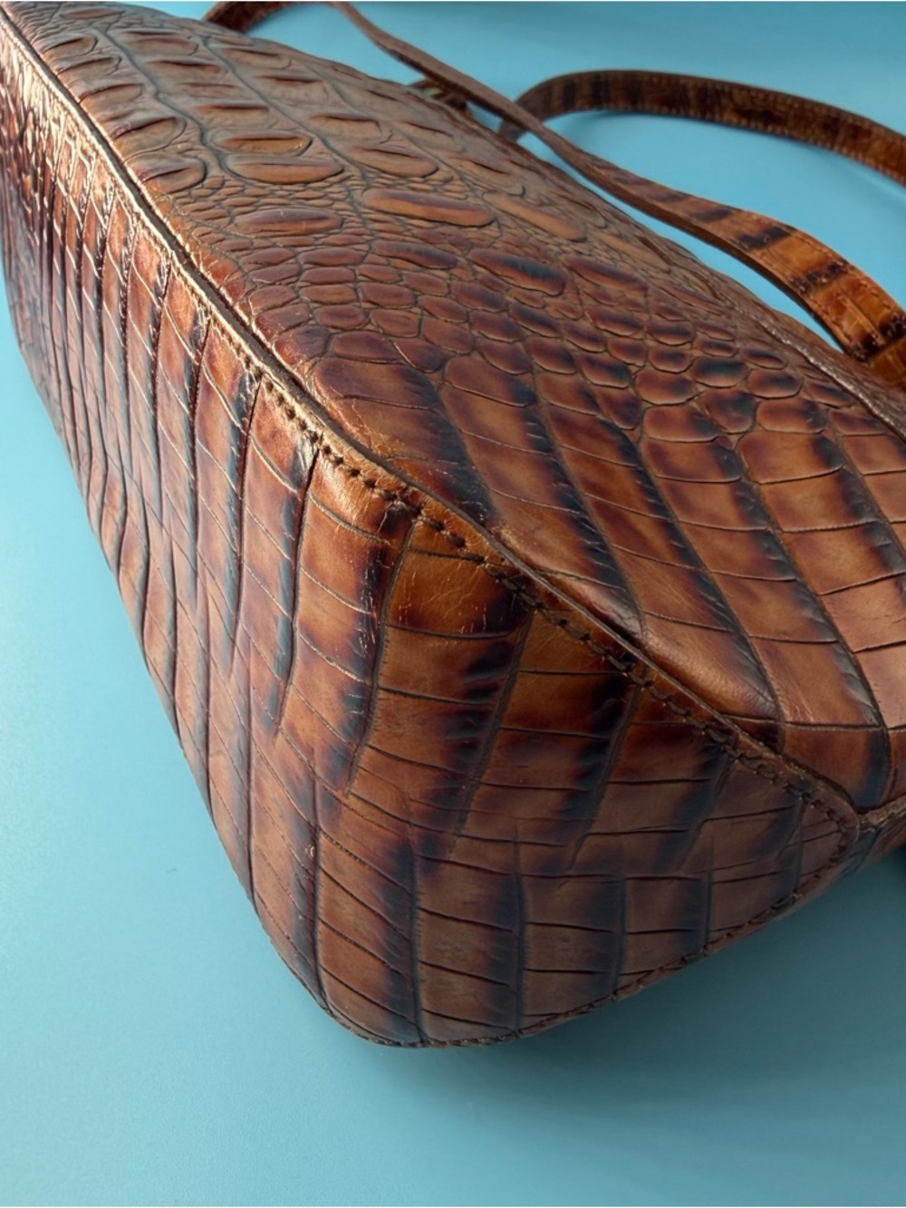 Brahmin Toasted Almond Collection Flap Crossbody Bag Leather Brown - Picture 3 of 8